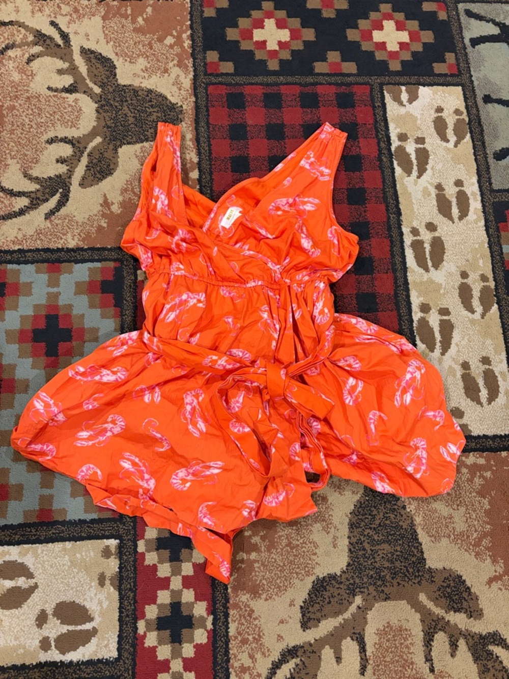 Maeve by Anthropologie flirty wrap lobster dress